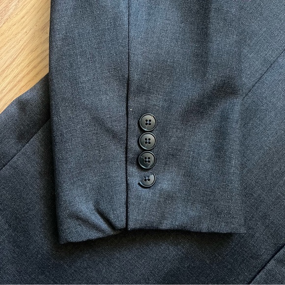 JOS A BANK Men's Blazer Gray Sports Coat 100% Wool Jacket 42XL Slim Fit READ - Picture 10 of 16